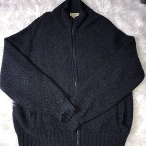 VTG L.L. Bean 100% Wool Zip Sweater Large
